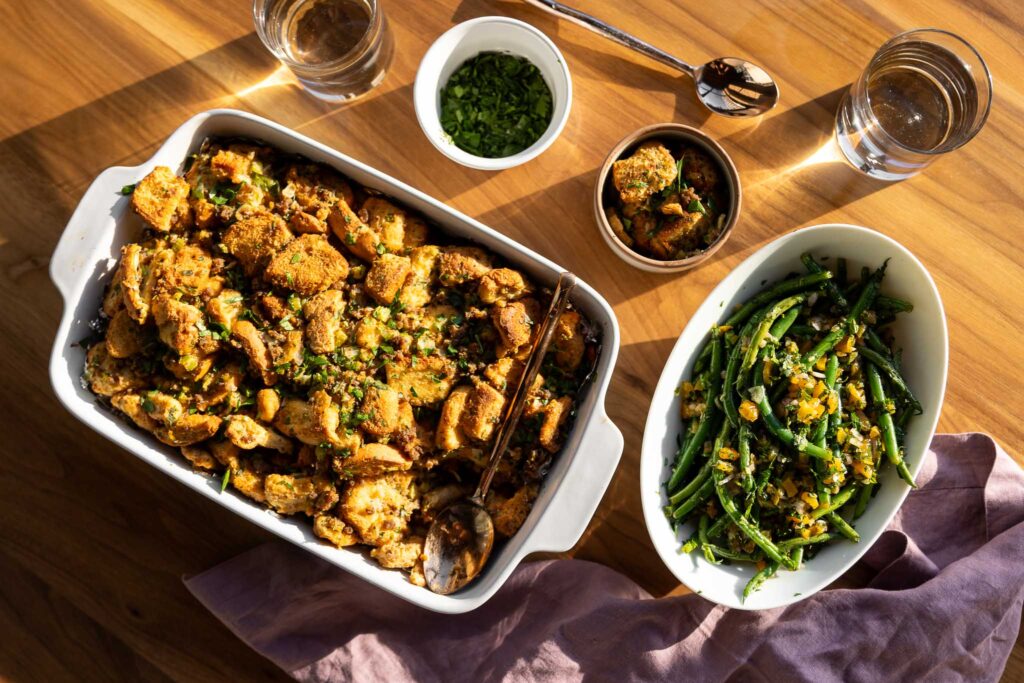 stuffing and beans with center store seasonings